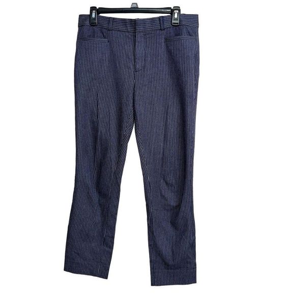 Banana Republic navy striped Jackson fit trouser pants size 8 - Picture 1 of 7